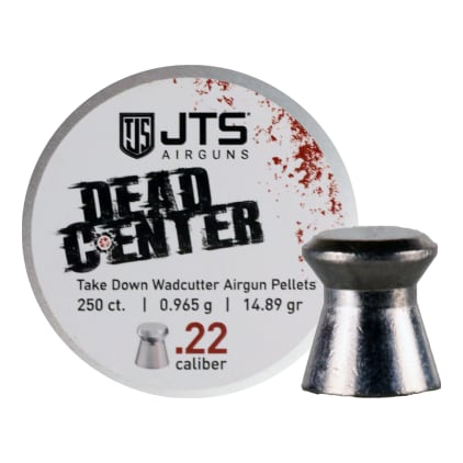 JTS Dead Center Precision .22 Cal .965g (14.89gr) Wadcutter Pellets (250 ct) Bulk Package JAC107