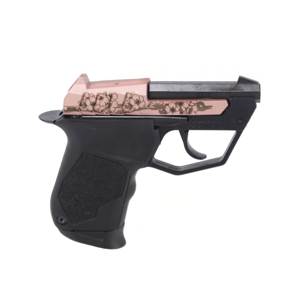 Taurus 22TUC 22LR 2.5'' Bbl 1x9 rd Mag Black &amp; Cherry Blossom Rose Gold Double Action Semiauto Pistol w/ Fixed Orange Front Sight 1-22TUC131-CB