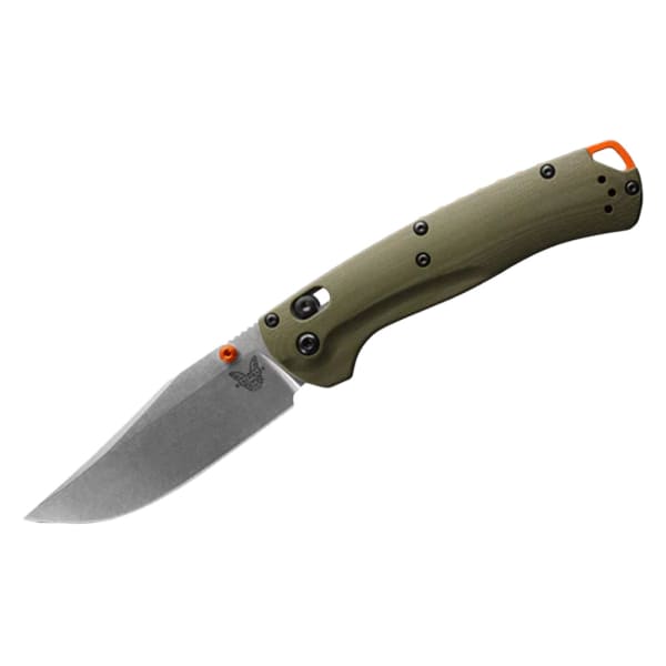 Benchmade Taggedout 3.48" Clip-Point S45VN Stainless Steel (60-62 HRC) Blade AXIS Assist OD Green G10 Handle Knife 15536