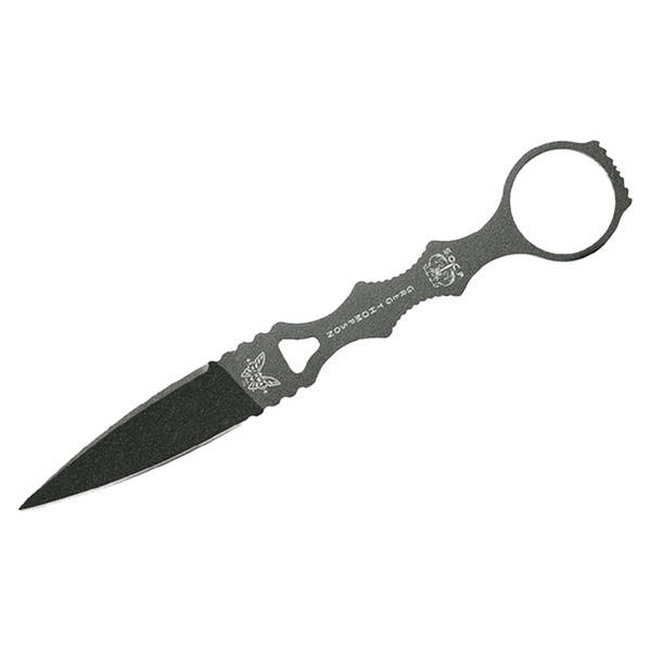 Benchmade SOCP 3.22" Spear-Point 440C Stainless Steel (58-60HRC) Fixed Blade Tungsten Grey 440C Stainless Steel Handle Dagger w/Black Sheath 174GY