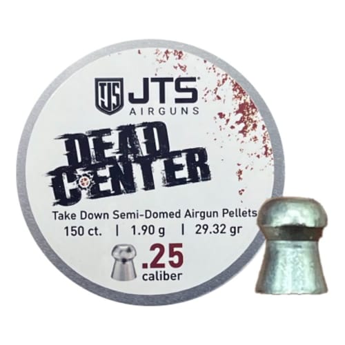 JTS Dead Center Precision .25 Cal 1.900g (29.32gr) Semi-Domed Pellets (150 ct) Bulk Package JAC115