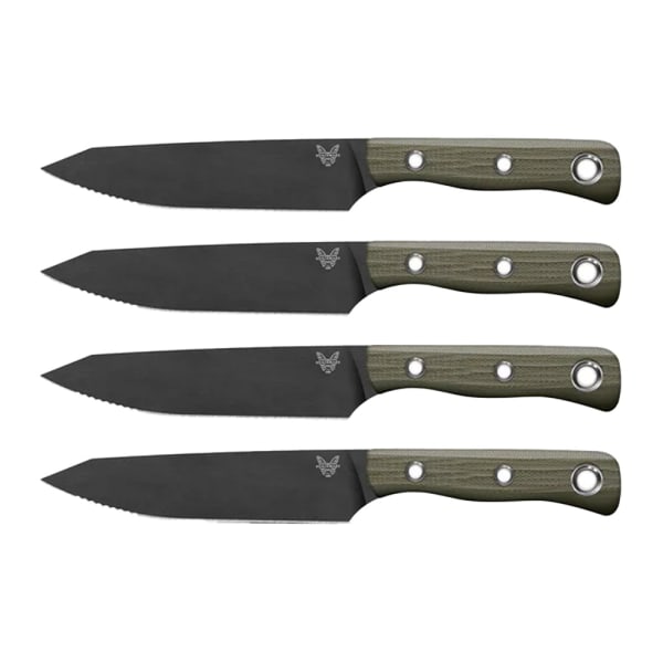Benchmade Table 4-Piece CPM-154 Stainless Steel (58-61HRC) Fixed Blades Black G10 Handles Knife Set 4001