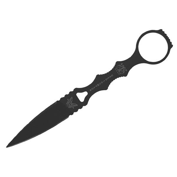Benchmade SOCP 3.22" Spear-Point 440C Stainless Steel (58-60HRC) Fixed Blade Black 440C Stainless Steel Handle Dagger w/Black Sheath 174BK