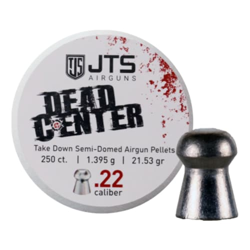 JTS Dead Center Precision .22 Cal 1.395g (21.53gr) Semi-Domed Pellets (250 ct) Bulk Package JAC109