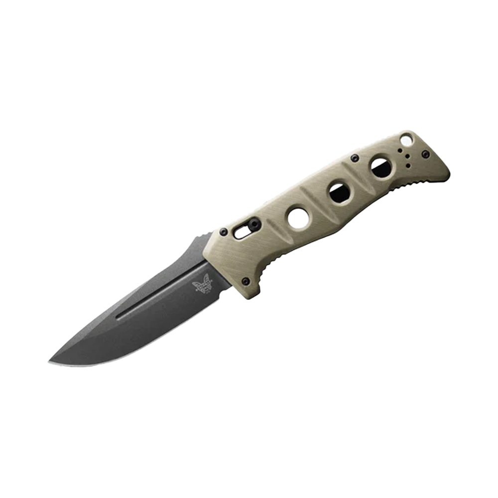 Benchmade Sibert Auto Adamas AXIS Stud Serrated Drop-Point Desert Tan G10 Knife 2750GY-3