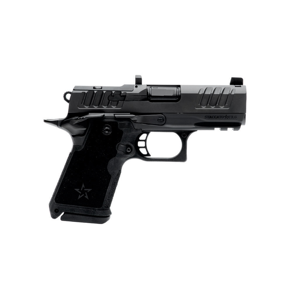 Staccato Preferred HD C3.6 9mm DLC Barrel Black Trijicon Night Sight Pistol 3x 15rd Mags (MecGar) 20-2601-000107
