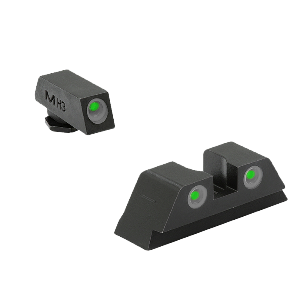 Meprolight Tru-Dot Walther PPS/PPX/Creed Fixed Green Rear/Front Tritium Illum Pistol Sight Set 0188023101