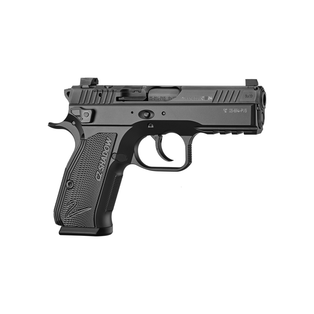 CZ-USA Shadow 2 9mm 4&quot; Bbl 10rd Optics-Ready Compact Low Cap Pistol w/Fiber Optic Front Sights, Adjustable Rear Sights &amp; Manual Safety 01252