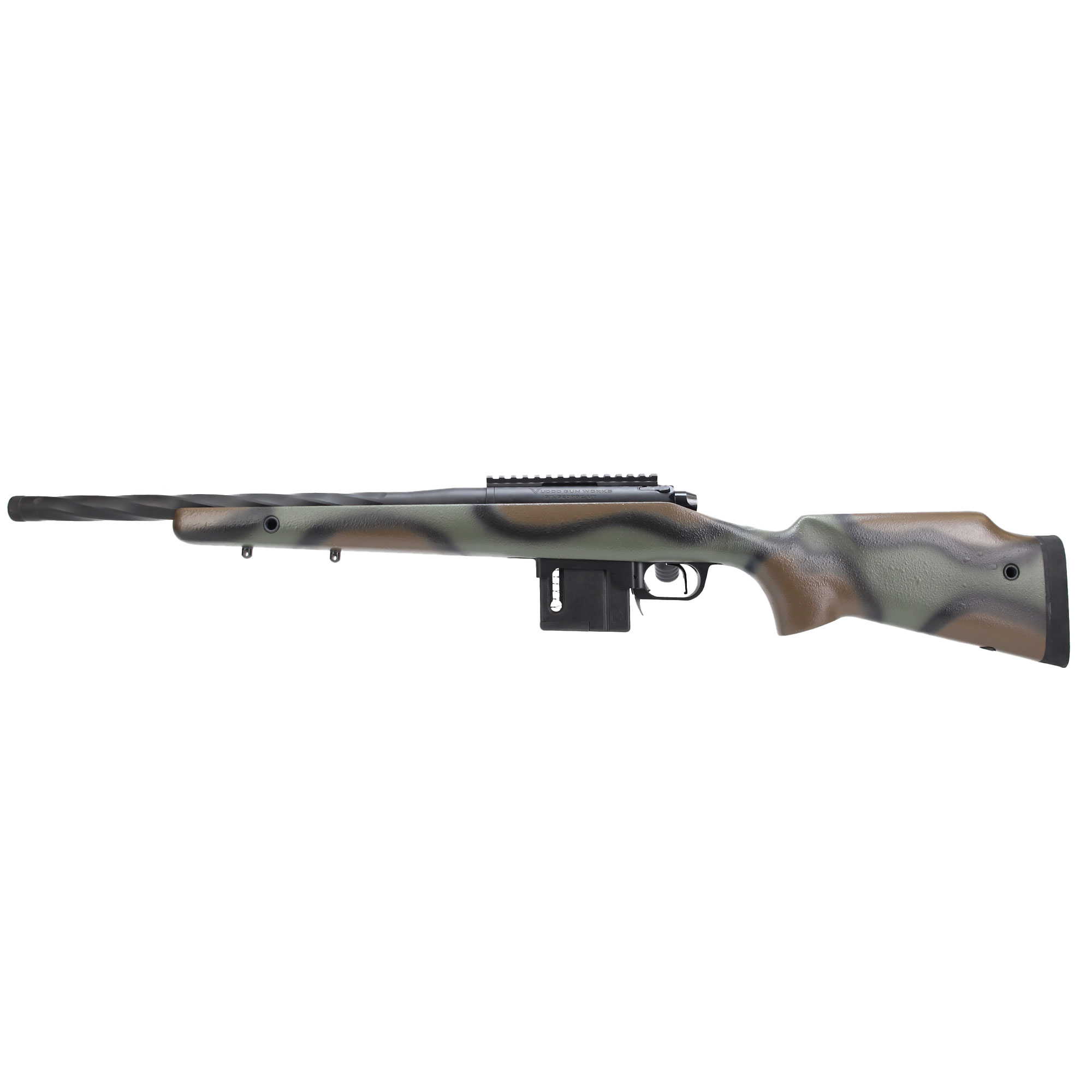 Vudoo Gun Works Gen2 RH 22LR 18&quot; Bart Kukri Wrought Iron Flute Target Crown 20MOA TT Primary Grayboe Terrain TRI-22LR-G2-KUK18WI-GBTWC