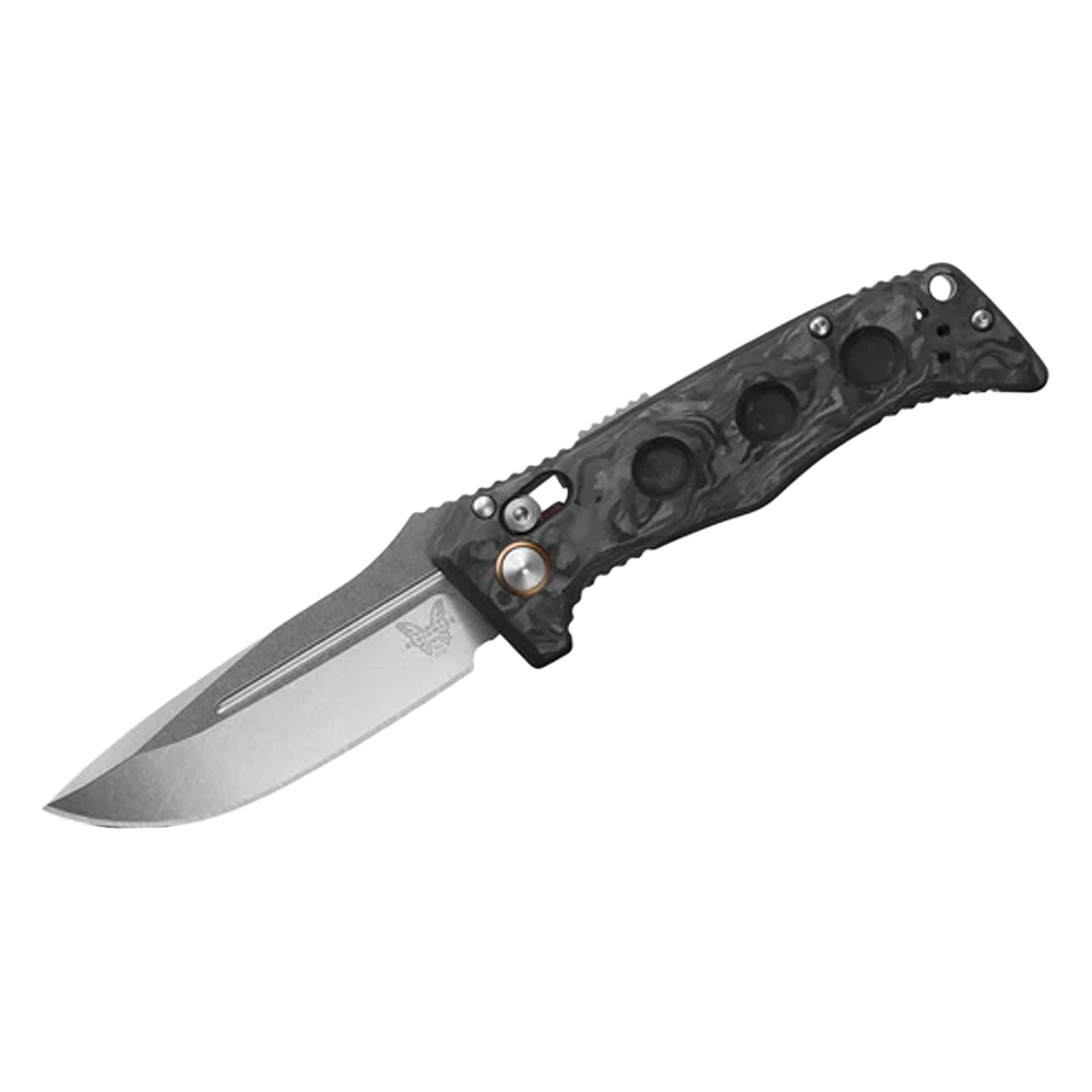 Benchmade Sibert Mini Auto Adamas AXIS Stud Drop-Point Marbled Carbon Fiber Knife 2730-03