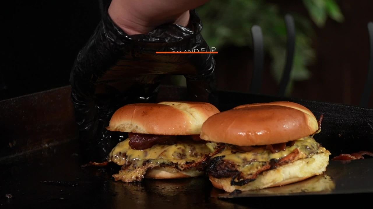 thumbnail video image 2 of Blackstone Hamburger Spatula Extra Wide 15 in Stainless Steel Kitchen Spatula, 2 of 11