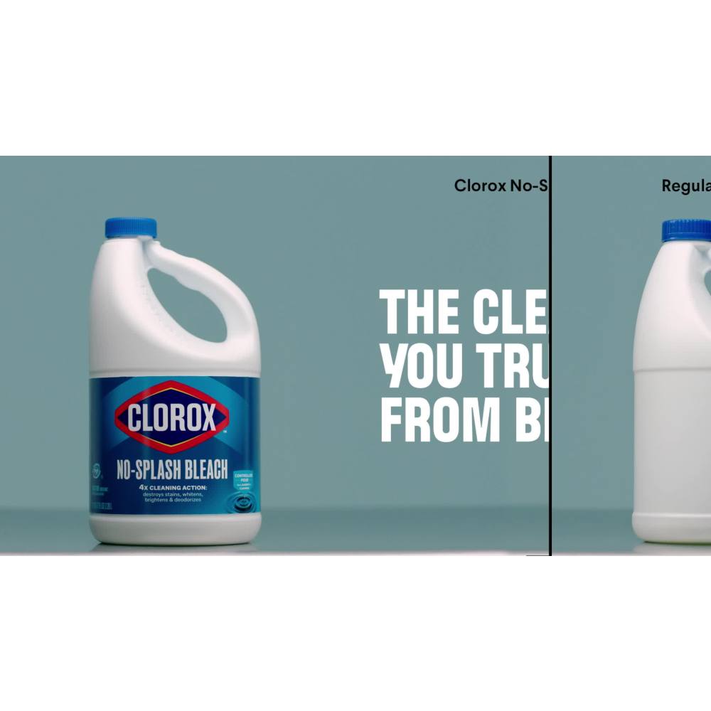 thumbnail video image 2 of Clorox No Splash Bleach, 77 fl oz, 2 of 12