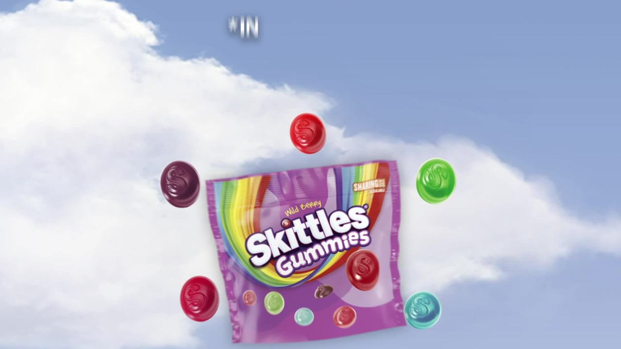 thumbnail video image 2 of Skittles Gummies Wild Berry Gummy Candy, Sharing Size - 12 oz Resealable Bag, 2 of 13