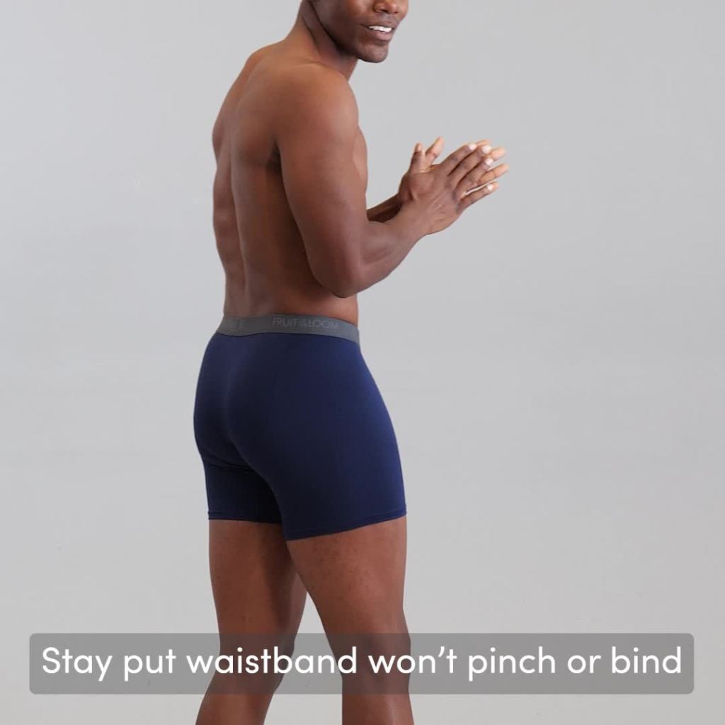 thumbnail video image 2 of Fruit of the Loom Men's Micro-Stretch Boxer Briefs, 6-Pack, 2 of 14