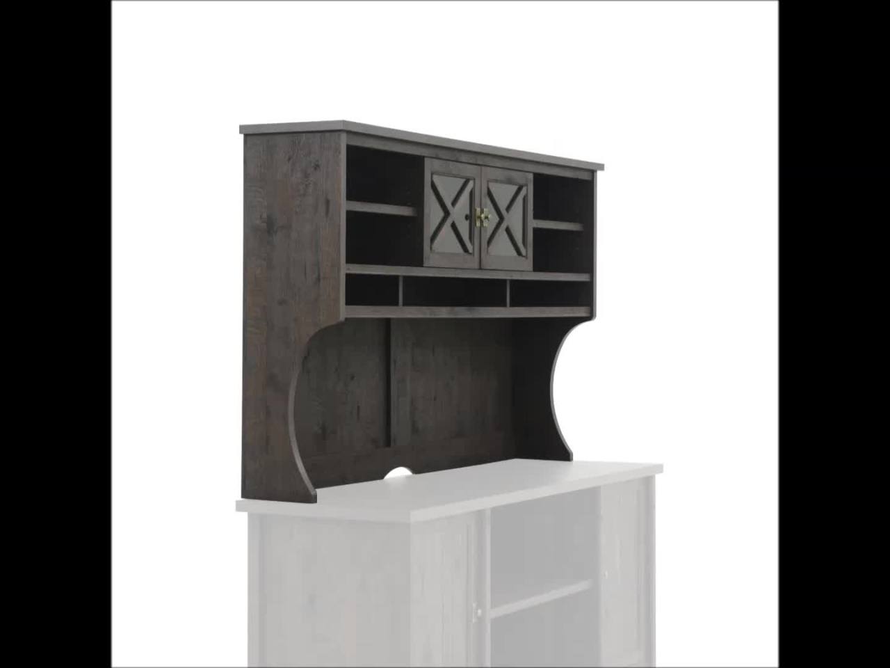 thumbnail video image 2 of Sauder Costa Hutch, Coffee Oak Finish, 2 of 10