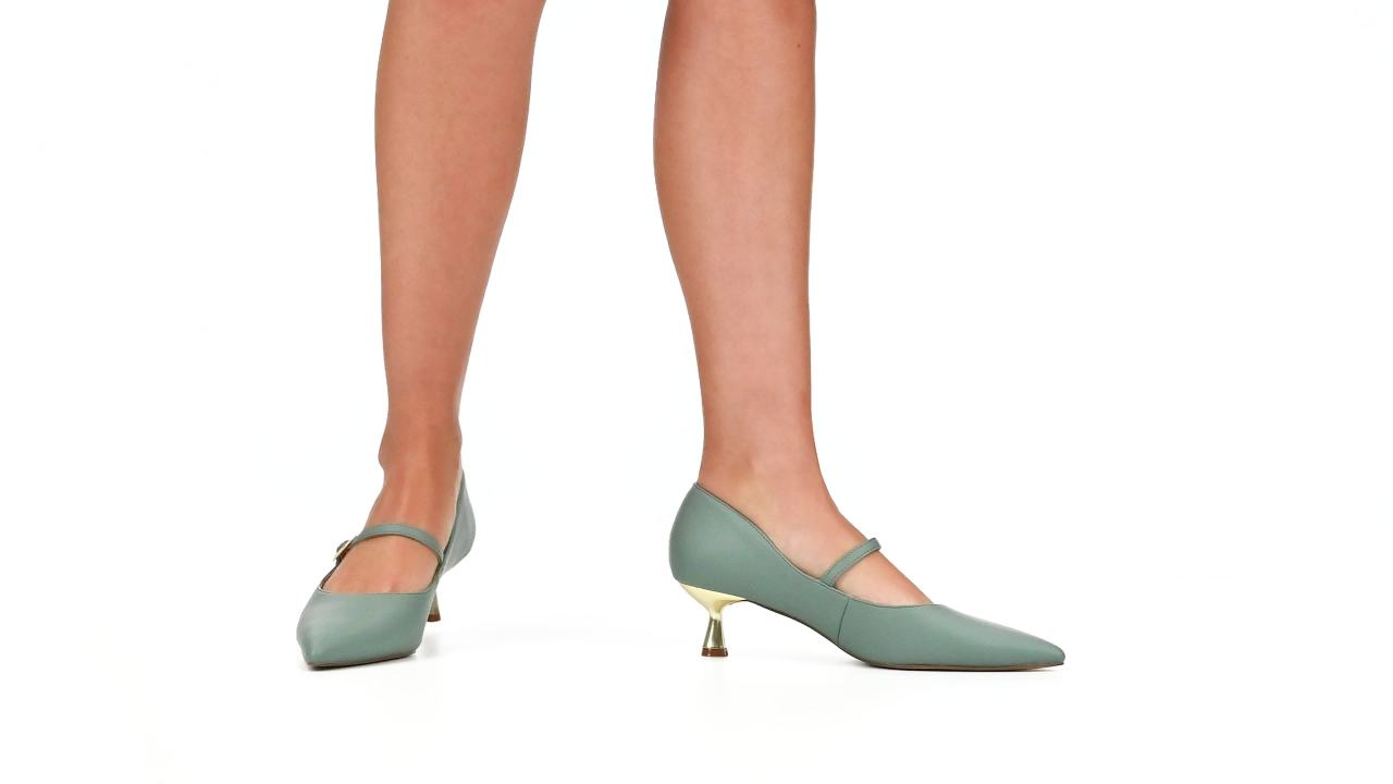 thumbnail video image 2 of Journee Womens Manza Kitten Heel Mary Jane Pointed Toe Pumps, Widths Available, 2 of 10