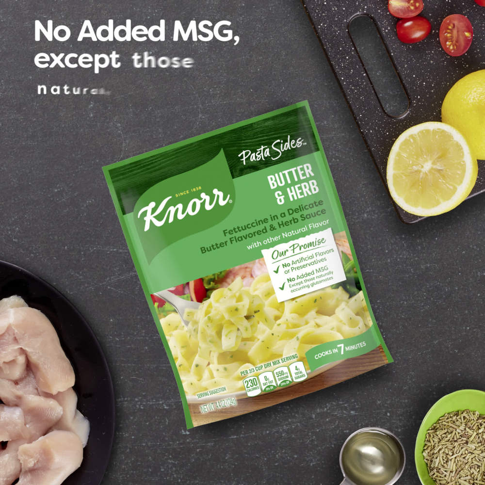 Knorr Pasta Sides Butter & Herb, Cooks in 7 Minutes, No Artificial Flavors, No Preservatives, No
