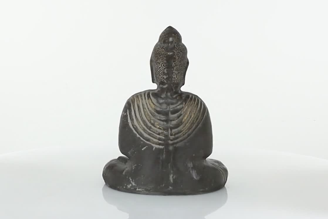 thumbnail video image 2 of DecMode 13"W, 16.25"H Dolomite Eclectic Buddha Sculpture, Brown Colored, 2 of 9