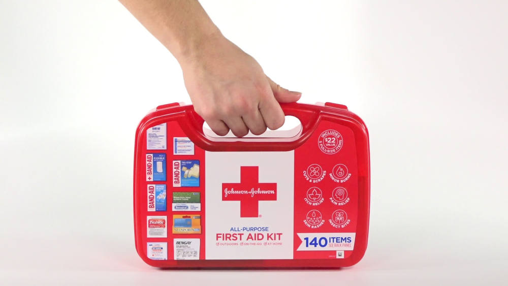 Johnson & Johnson AllPurpose Portable Compact First Aid Kit, 140 pc