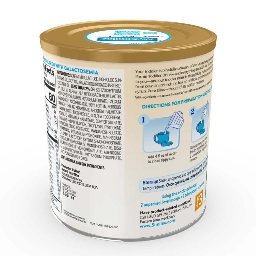 thumbnail video image 2 of Pure Bliss by Similac Irish Farms Toddler Drink, Powder, 24.7-oz Can, 2 of 11