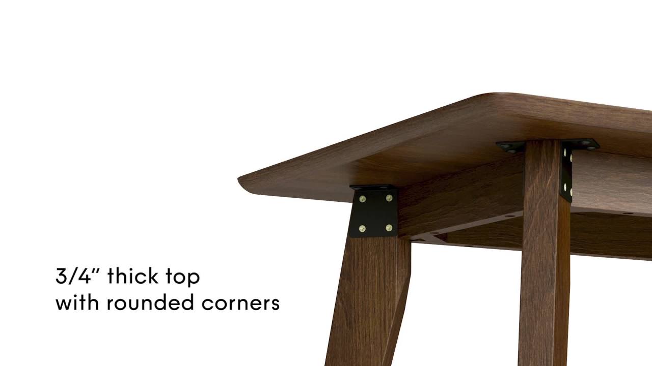 thumbnail video image 2 of HON Basyx 55" Modern Home Office Wood Computer Desk, in Walnut (BSX55WPLMWMW), 2 of 18