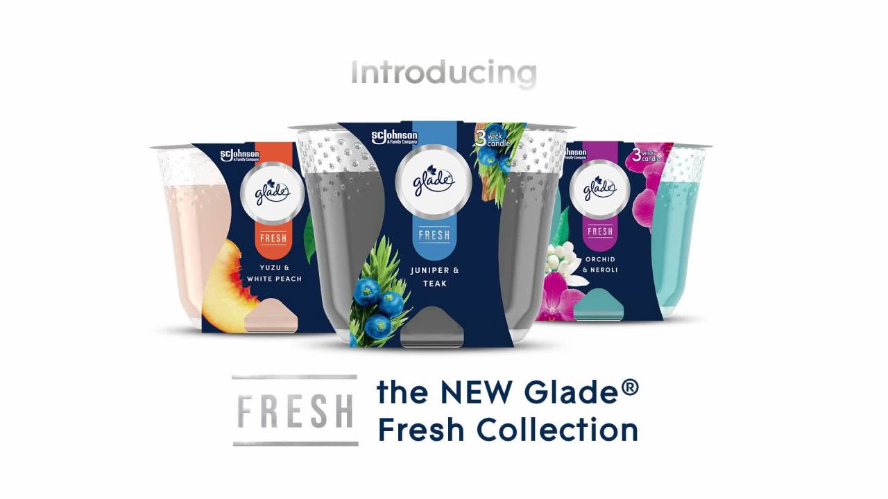 thumbnail video image 2 of Glade Candle, Infused with Essential Oils, Juniper & Teak Scent, 2 Count, 2 of 12