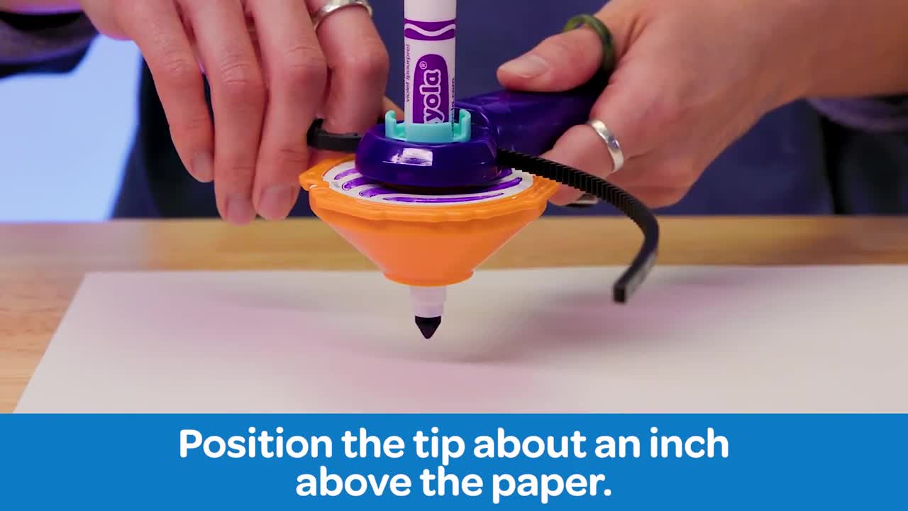 thumbnail video image 2 of Crayola Colourwhirls Spin Art Toy with Washable Marker, 3 Ct Playset, Competition Game, Coloring Gifts for Kids Ages 6, 7, 8, 9, 2 of 11