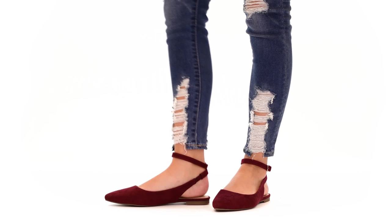 thumbnail video image 2 of Brinley Co. Womens Sling-back Ankle Strap Flat, 2 of 9