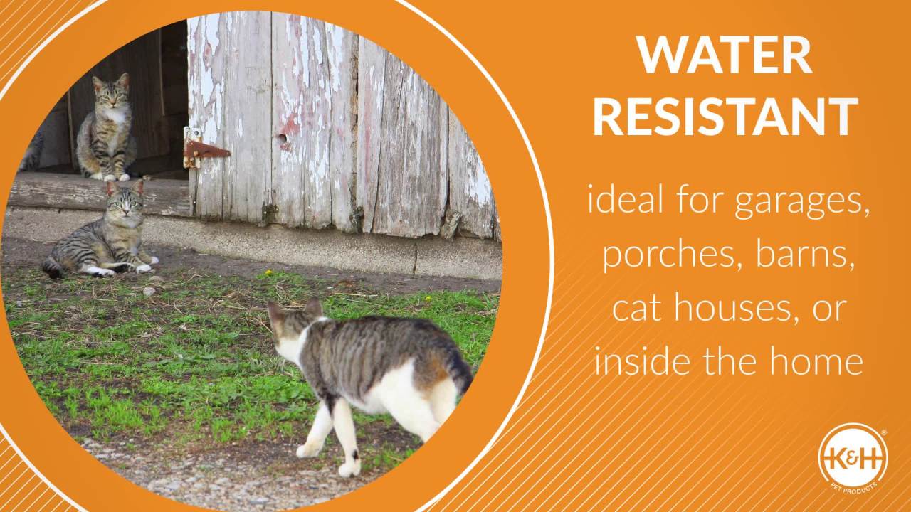 thumbnail video image 2 of K&H Pet Products Outdoor Heated Kitty House Cat Shelter Log Cabin Design 19 X 22 X 17 Inches, 2 of 9