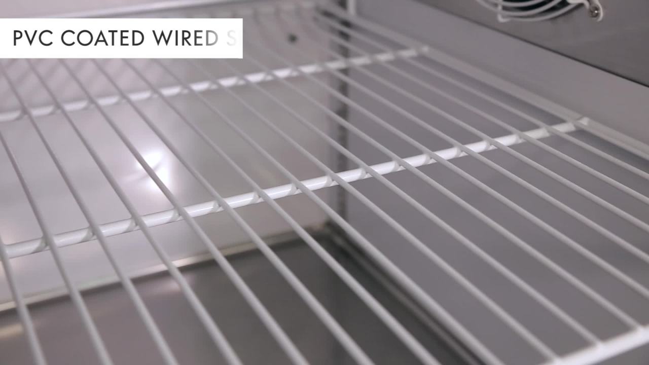 thumbnail video image 2 of Maxx Cold Three-Door Refrigerated Pizza Prep Table, 94.2”W, 32 cu. ft. Storage Capacity, Equipped with (12) 4” Deep Pans and Cutting Board, in Stainless Steel (MXCPP92HC), 2 of 5