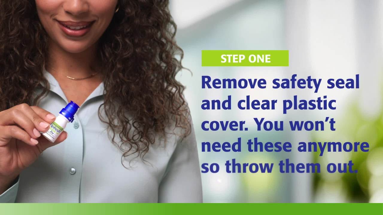 thumbnail video image 3 of Refresh Relieva PF Xtra Preservative-Free Artificial Tears Lubricant Eye Drops, 10 ml, 3 of 4