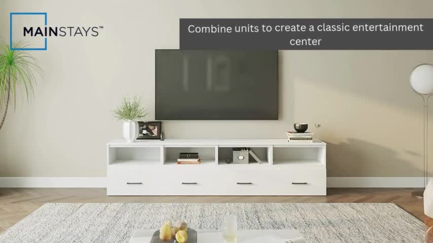 thumbnail video image 2 of (4 pack) Mainstays Ardent One Drawer Modular Storage System, Black, 2 of 21