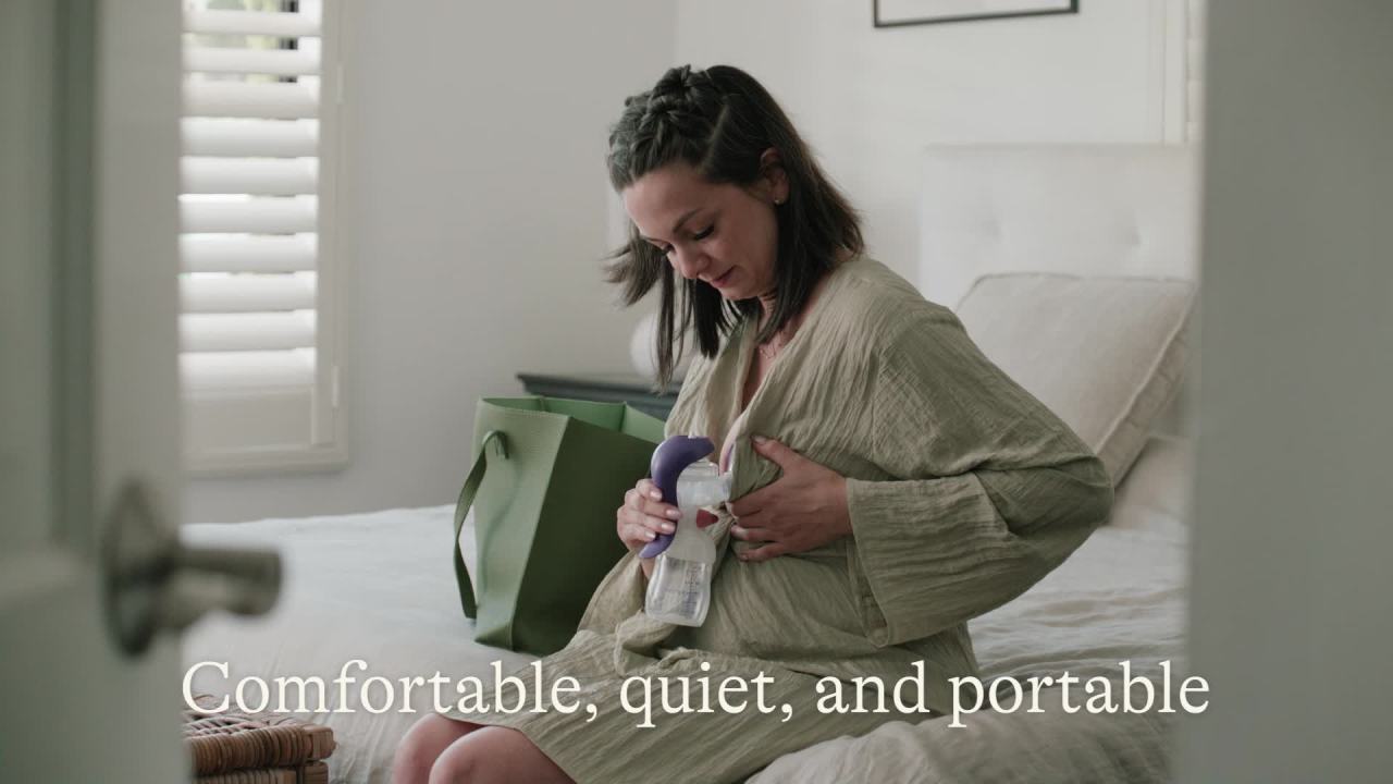 thumbnail video image 3 of Lansinoh Manual Breast Pump, Hand Pump for Breastfeeding, 3 of 12