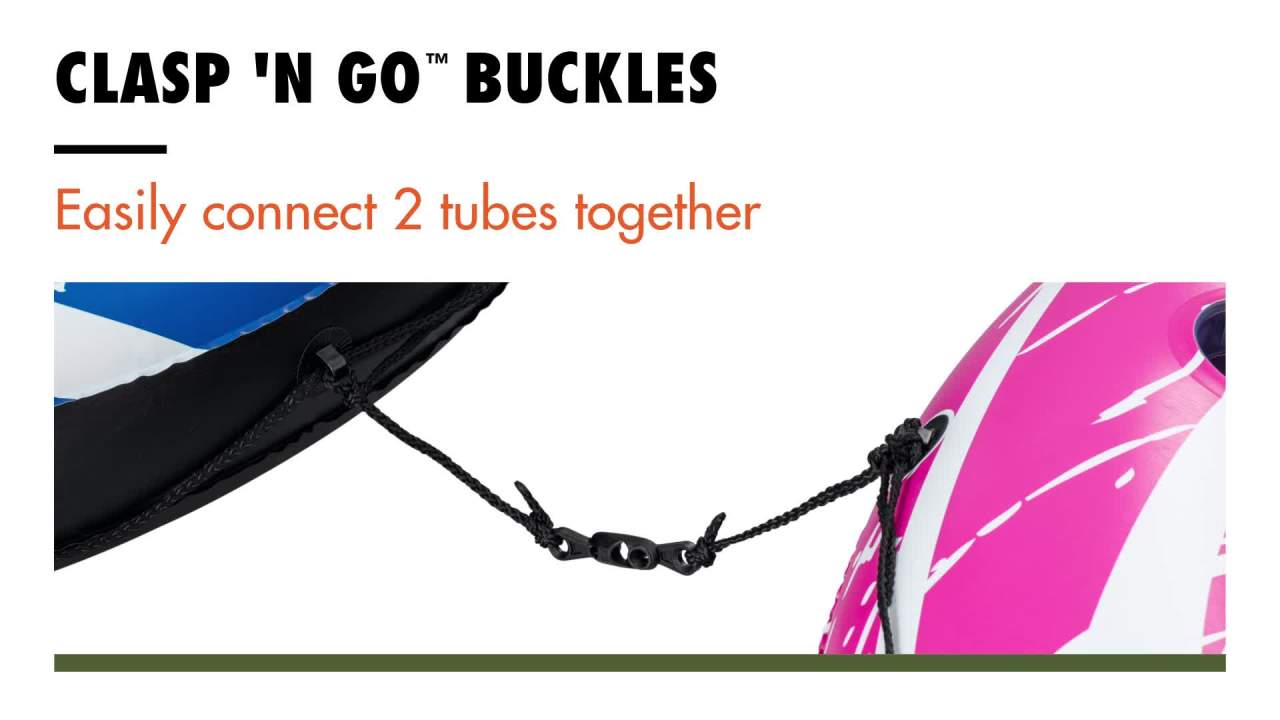 thumbnail video image 3 of Ozark Trail Pink Rapid Rider Single River Tube 48", 3 of 11