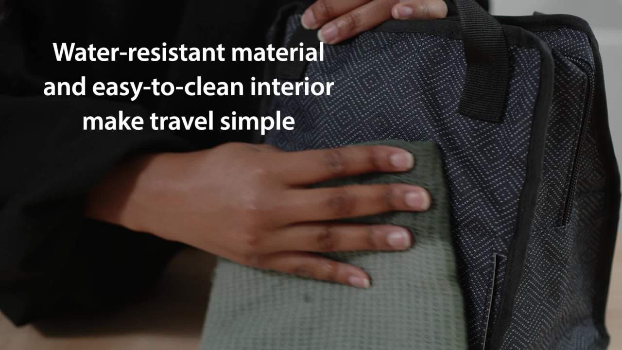 thumbnail video image 2 of Dr. Brown's Fold & Freeze Bottle Tote, Travel Baby Bottle Insulated Cooler Bag, Store Up to 6 Baby Bottles, Geometric Multicolor, BPA Free, 2 of 14