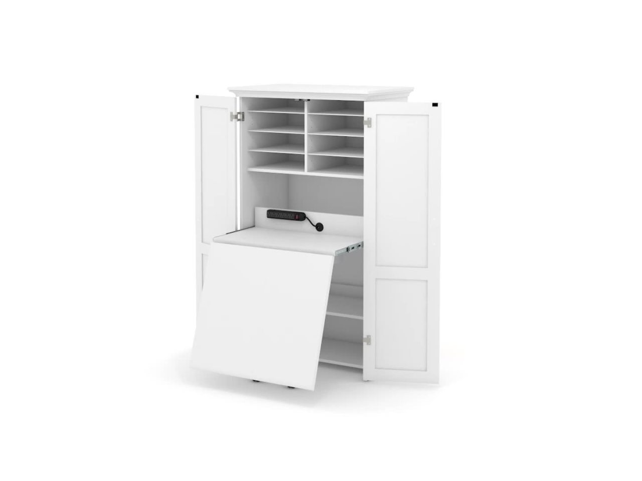 thumbnail video image 2 of Sauder Craft & Sewing Armoire in Soft White, Soft White Finish, 2 of 12