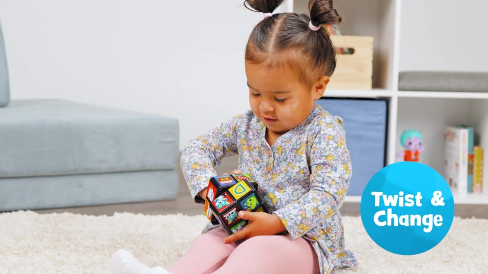 thumbnail video image 2 of VTech Twist & Teach Animal Cube Baby and Toddler Toys, 2 of 10