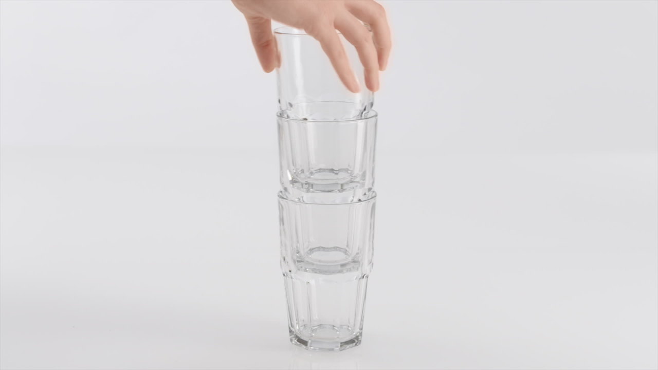 thumbnail video image 2 of Libbey Boston Tumbler, Rocks, and Juice Glasses, 18 Piece Classic Stackable Glass Cups Set, Versatile, Kitchen Drinking Glasses Set for Everyday Use, 2 of 5