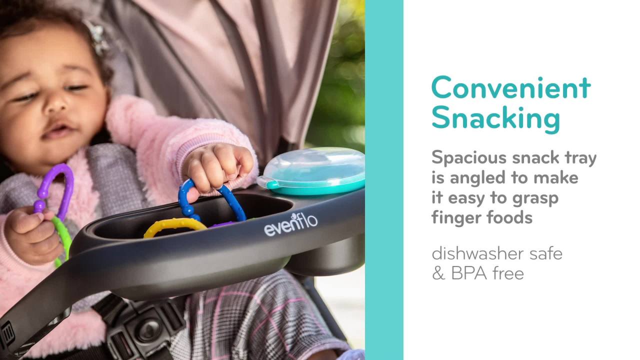 thumbnail video image 2 of Stroller Child Snack Tray with Snack Cup, 2 of 21