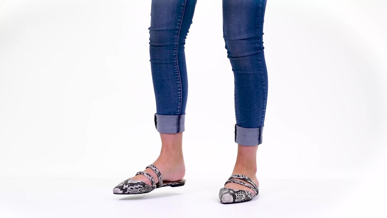 thumbnail video image 2 of Brinley Co. Womens Braided Strap Pointed Toe Slide, 2 of 8