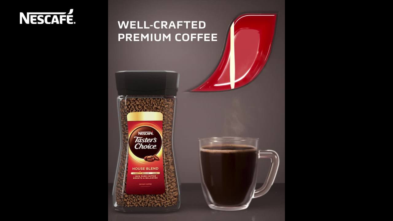 thumbnail video image 2 of NESCAFÉ Taster's Choice House Blend, Light Medium Roast Instant Coffee, 7 oz, 1 Jar, 2 of 9