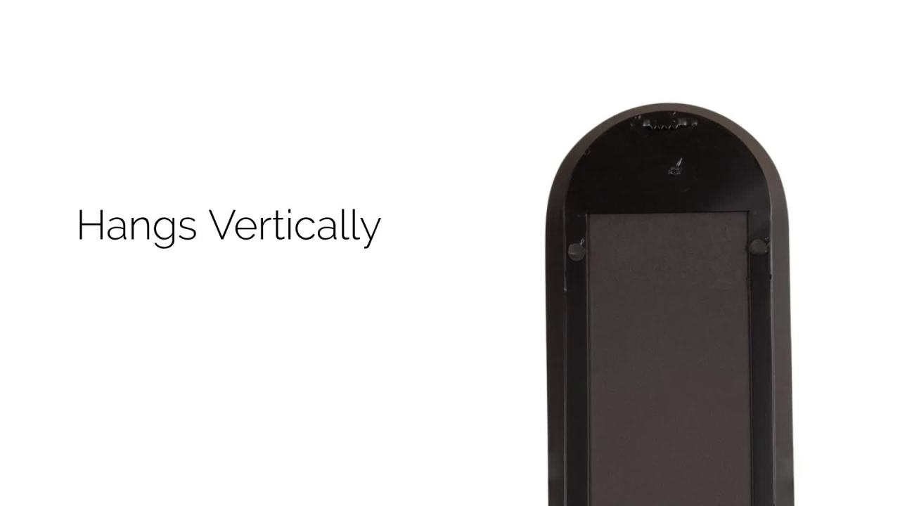 thumbnail video image 2 of Kate and Laurel Niya Modern Slim Panel Wall Mirror, 10 x 40, Black, Minimal Tall Mirror Wall Decor for Use as Skinny Entryway Mirror or Decorative Bedroom Mirror, 2 of 10