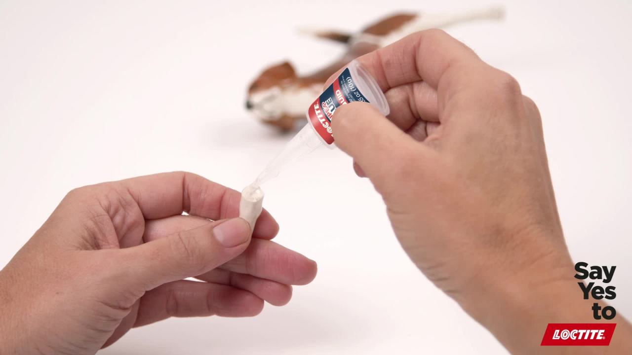 thumbnail video image 2 of Loctite Super Glue Liquid Longneck Bottle, Pack of 1, Clear 0.28 oz Bottle, 2 of 11