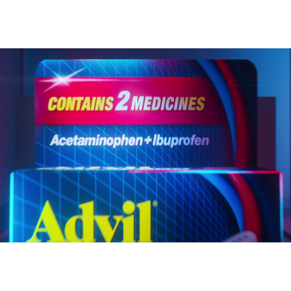 Advil Dual Action Coated Caplets with Acetaminophen, 250 mg Ibuprofen