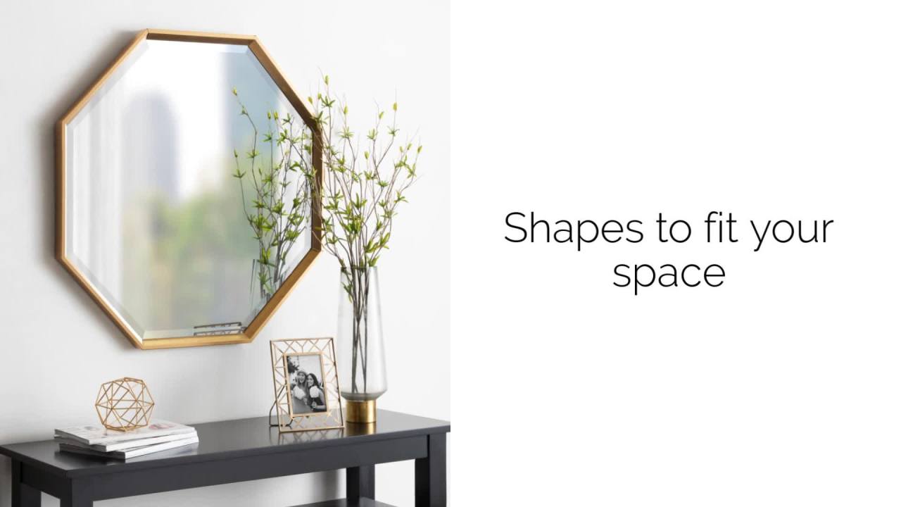 thumbnail video image 2 of Kate and Laurel Calter Modern Decorative Framed Beveled Wall Mirror, 23.5x29.5 Black, 2 of 4