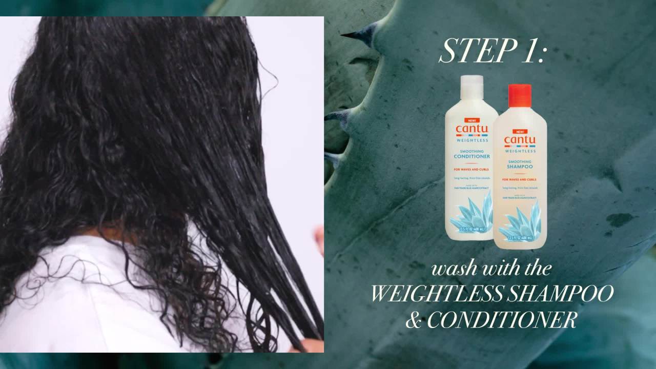 thumbnail video image 3 of Cantu Weightless Daily Leave-In Cream, 8 fl oz, 3 of 10