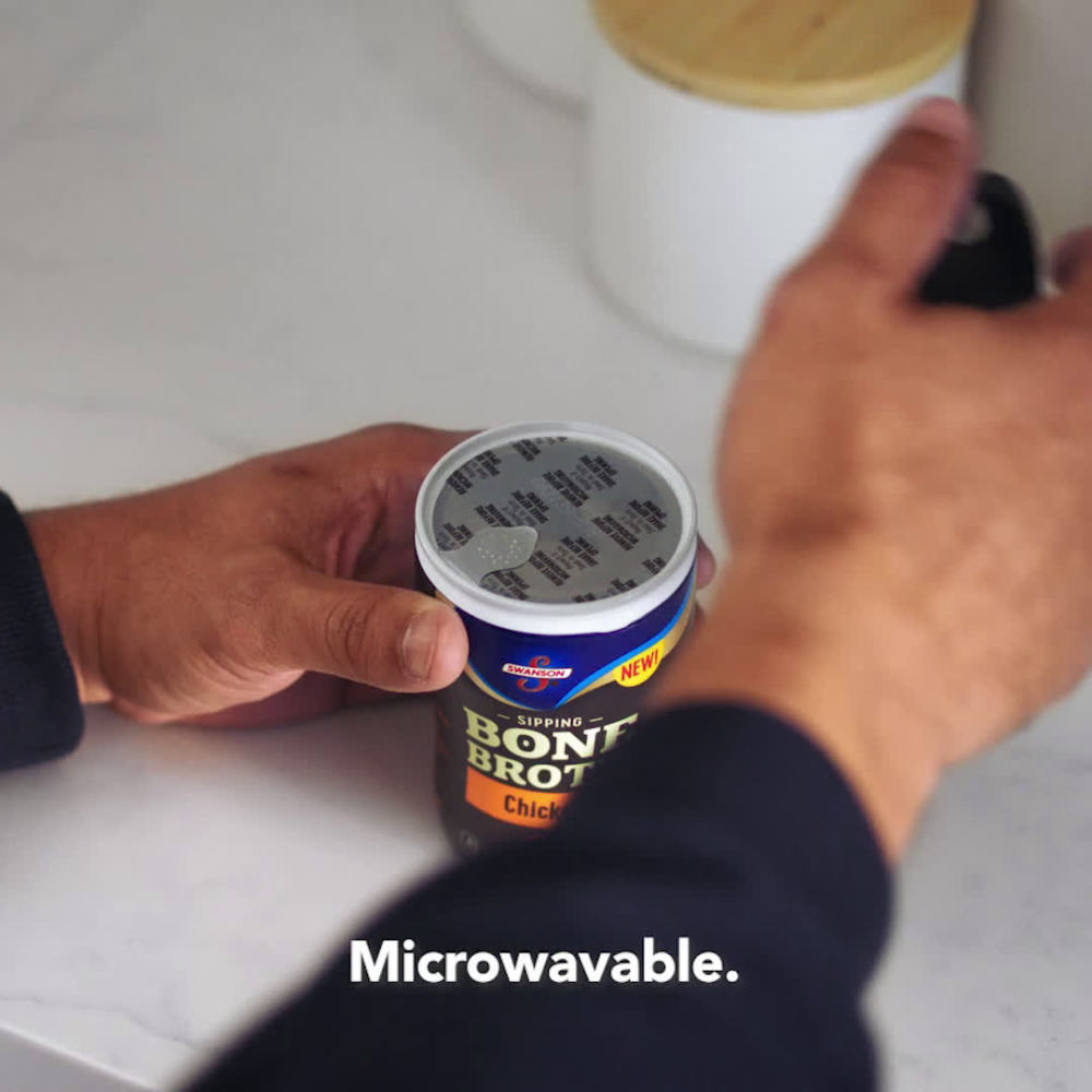 (6 pack) Swanson Sipping Bone Broth, Chicken Bone Broth with Ginger