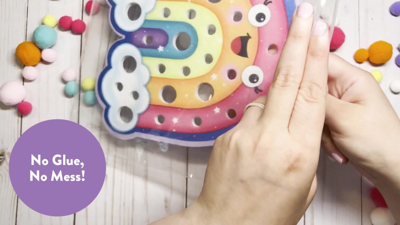 thumbnail video image 2 of Creativity for Kids Pom Pom Pictures Dinosaurs - Sensory Craft Kit for Boys and Girls Ages 3+, 2 of 9