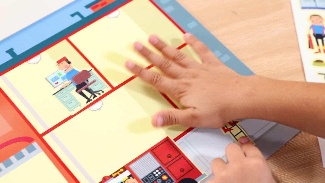 thumbnail video image 2 of Melissa & Doug Lights, Camera, Interaction Reusable Sticker Pad, 200 Count, 2 of 6