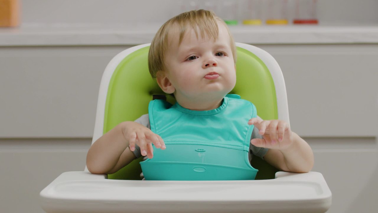 thumbnail video image 2 of OXO Tot Food Masher, Teal, 2 of 13